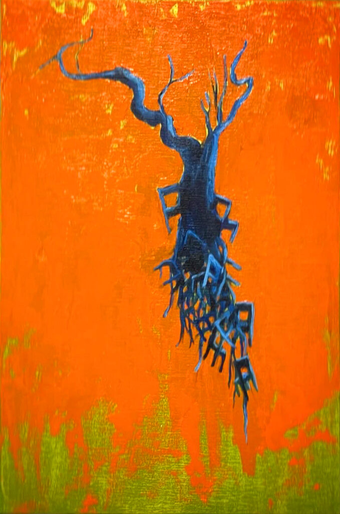 The Drag, oil painting on wood panel