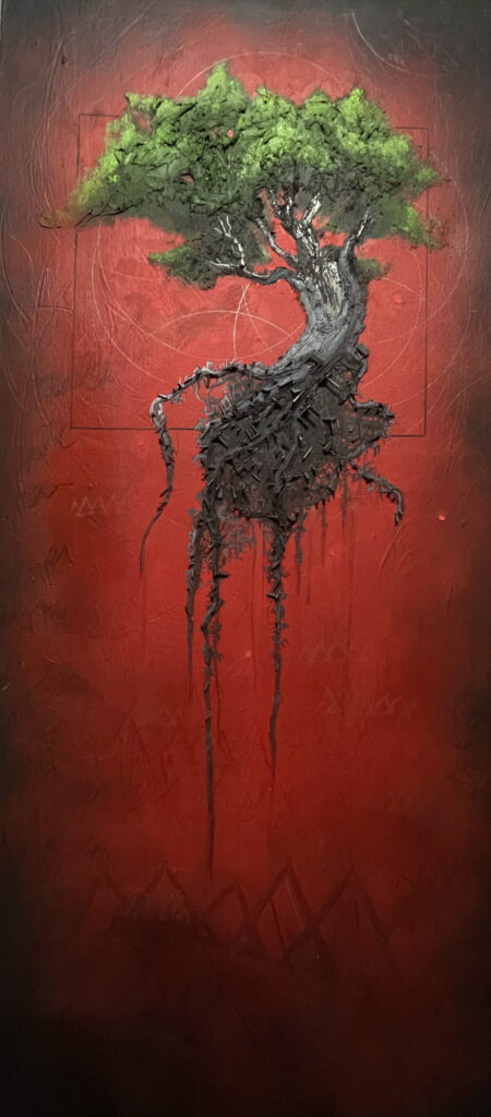 Trigger Chaos, 3D mixed media on canvas