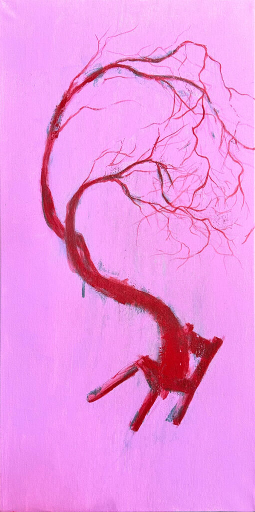 Ruddy Reaction, painting on canvas