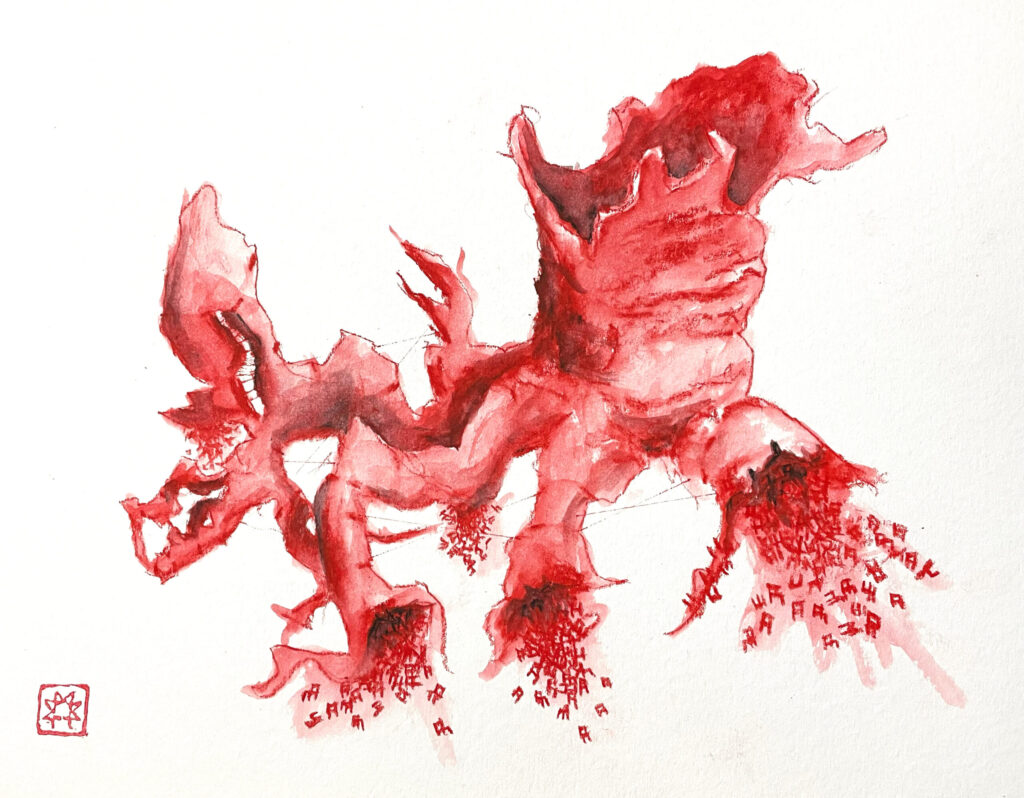 The Delivery, ink on paper