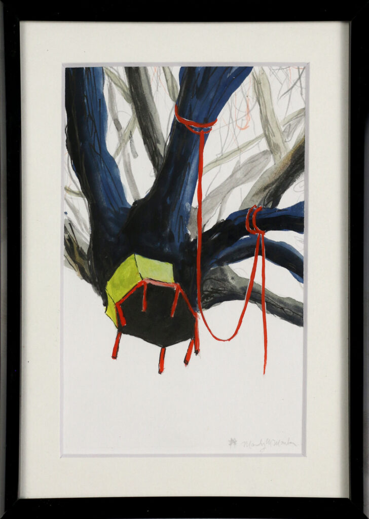 Chree of Vices, gouache on paper