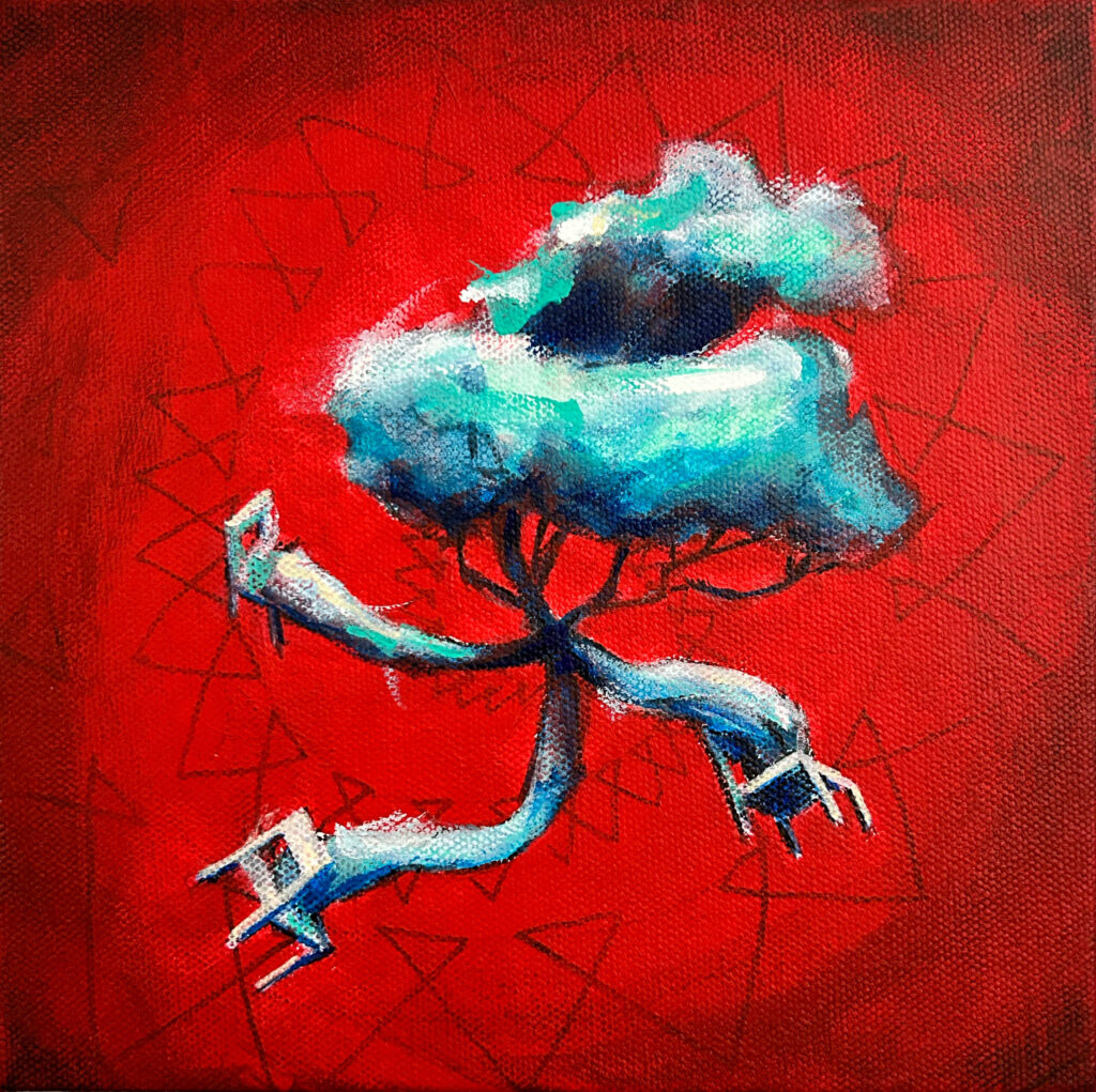 Convergent Growth, painting on canvas