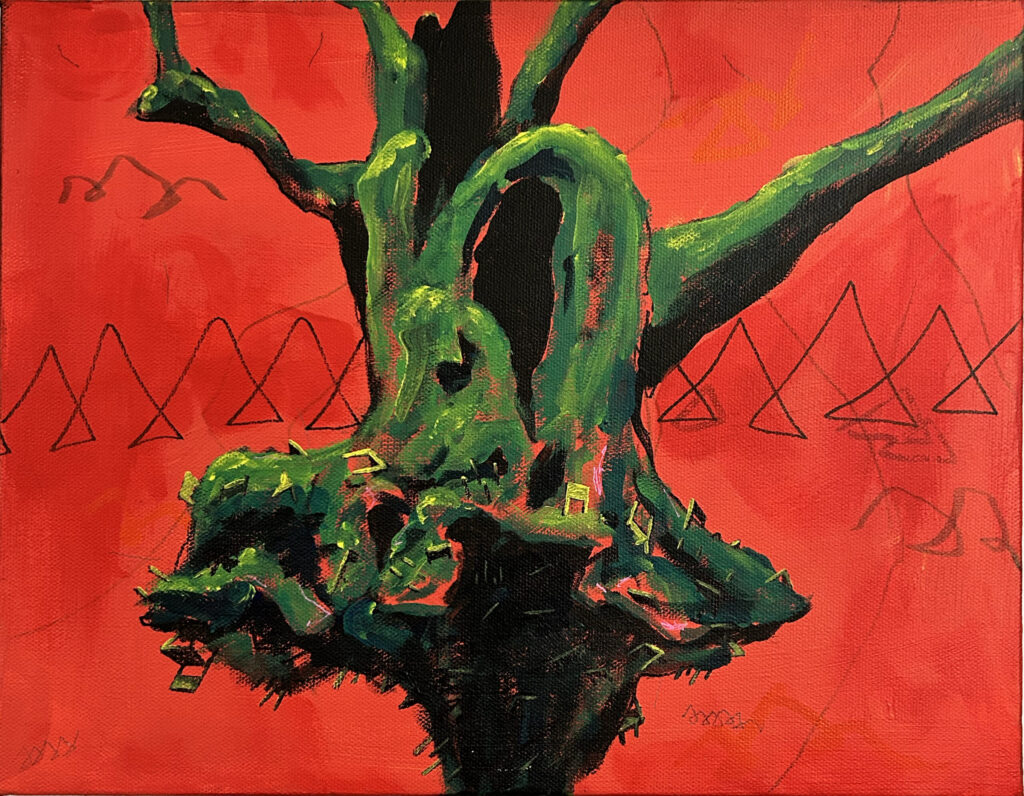 Dark Sentinel, painting on canvas.