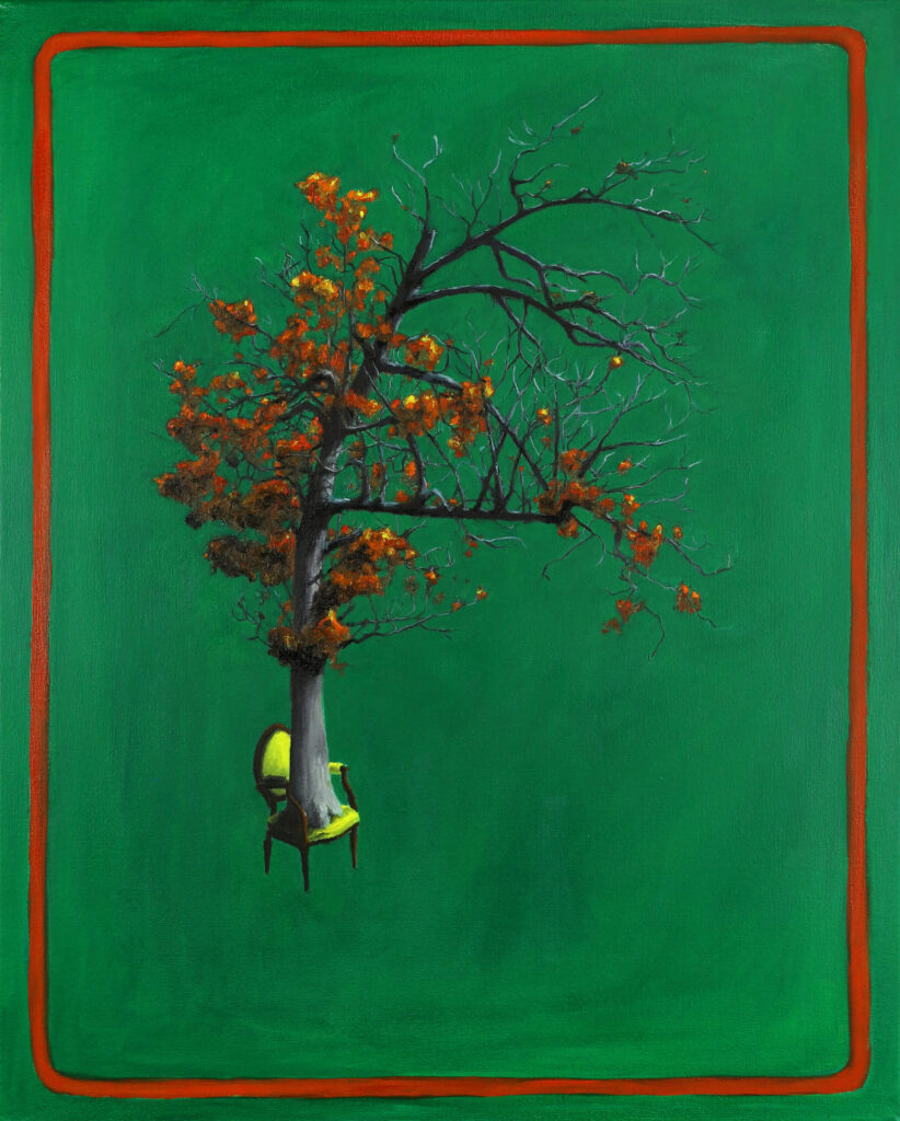 Malachite Triad, oil on canvas