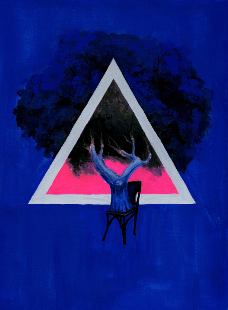 Passing Through, gouache on paper