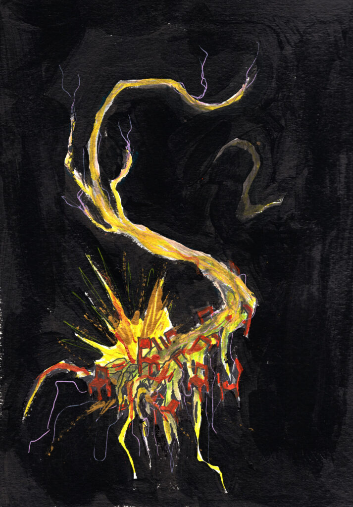 Power of 2, mixed media on paper