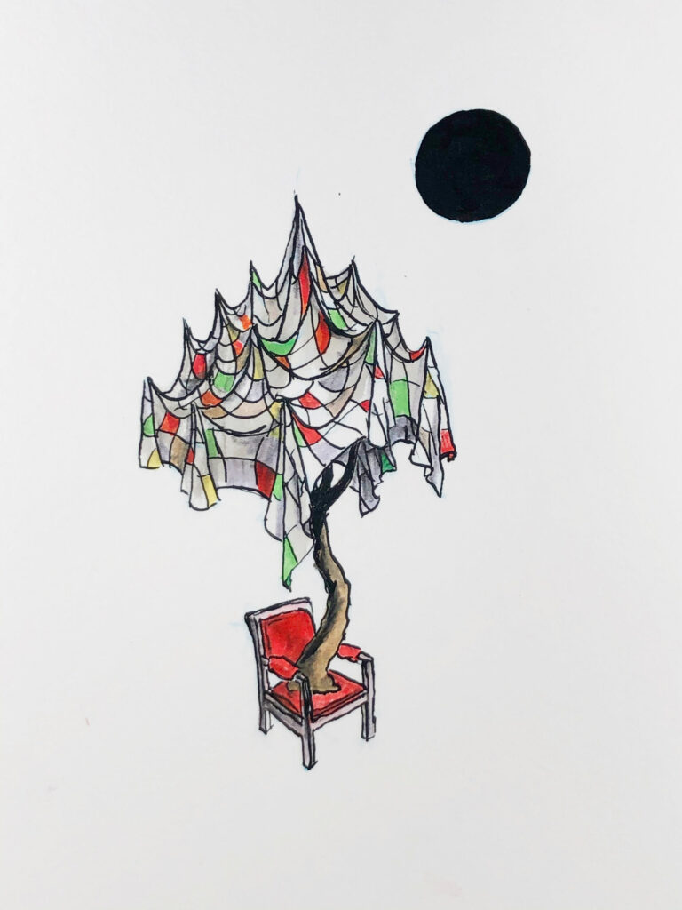 Throw, artwork on paper
