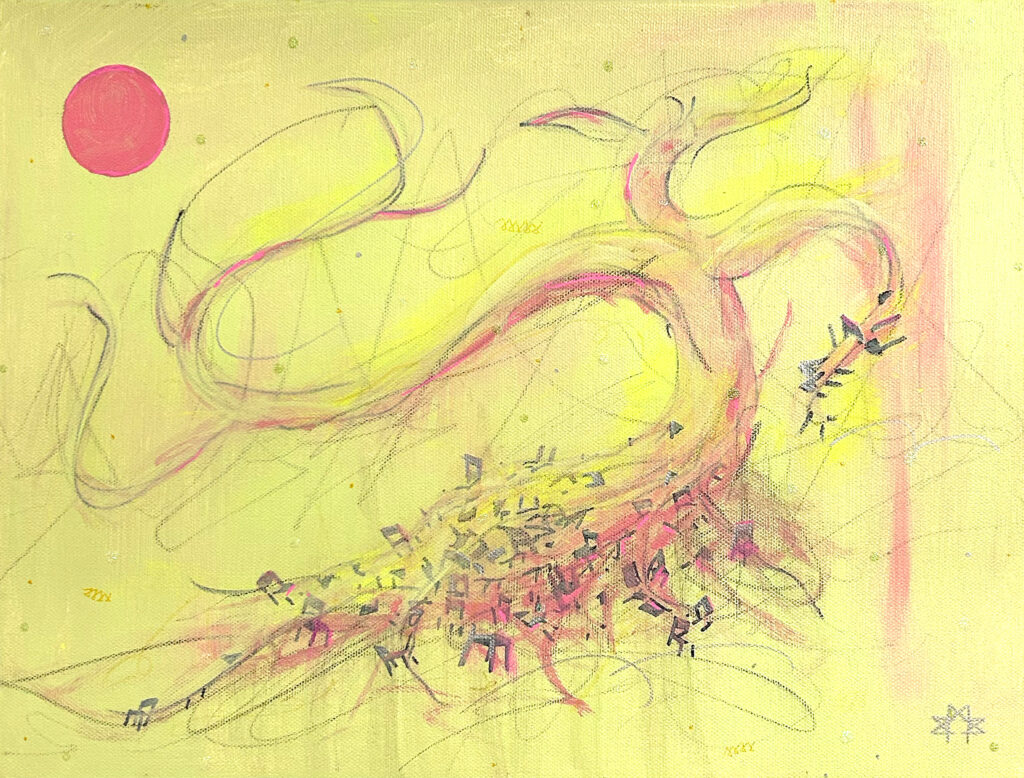 Transient Glimmers, painting on canvas
